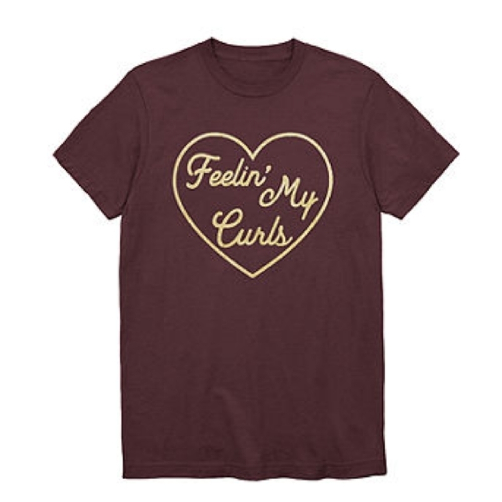 Feelin My‎ Curls Burgundy Tee Shirt